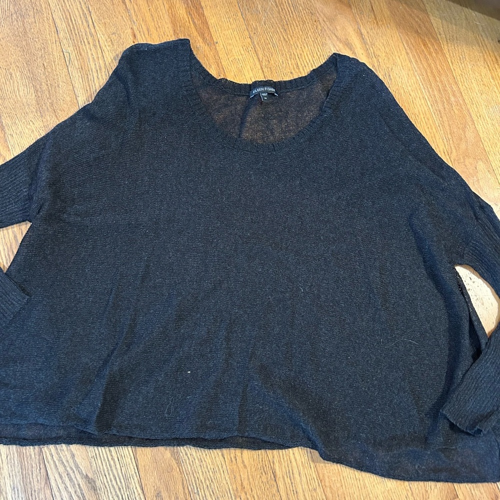 Eileen Fisher Charcoal Knit Top